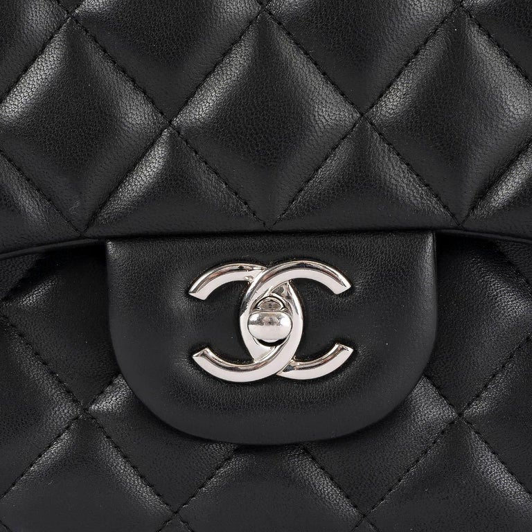 CHANEL black quilted lambskin leather TIMELESS CLASSIC LARGE Flap Shoulder  Bag For Sale at 1stDibs