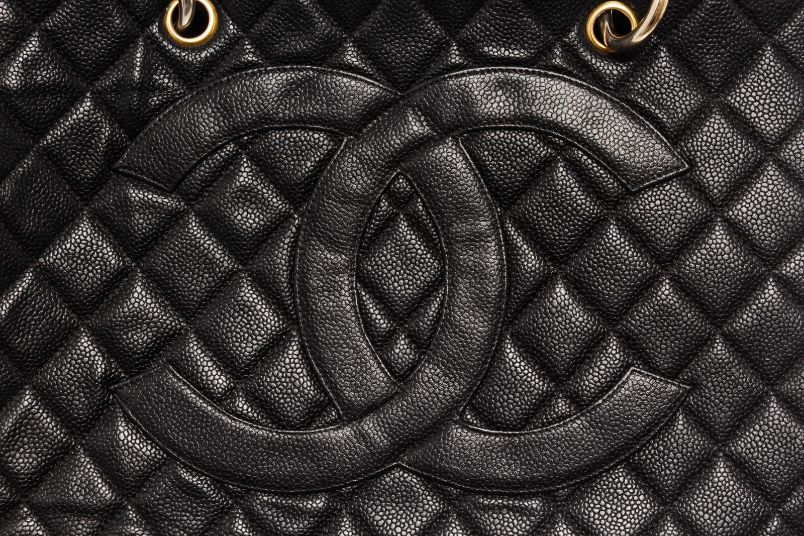 Chanel Black Quilted Lambskin Leather Timeless Grand Shopping Tote Bag For Sale 1
