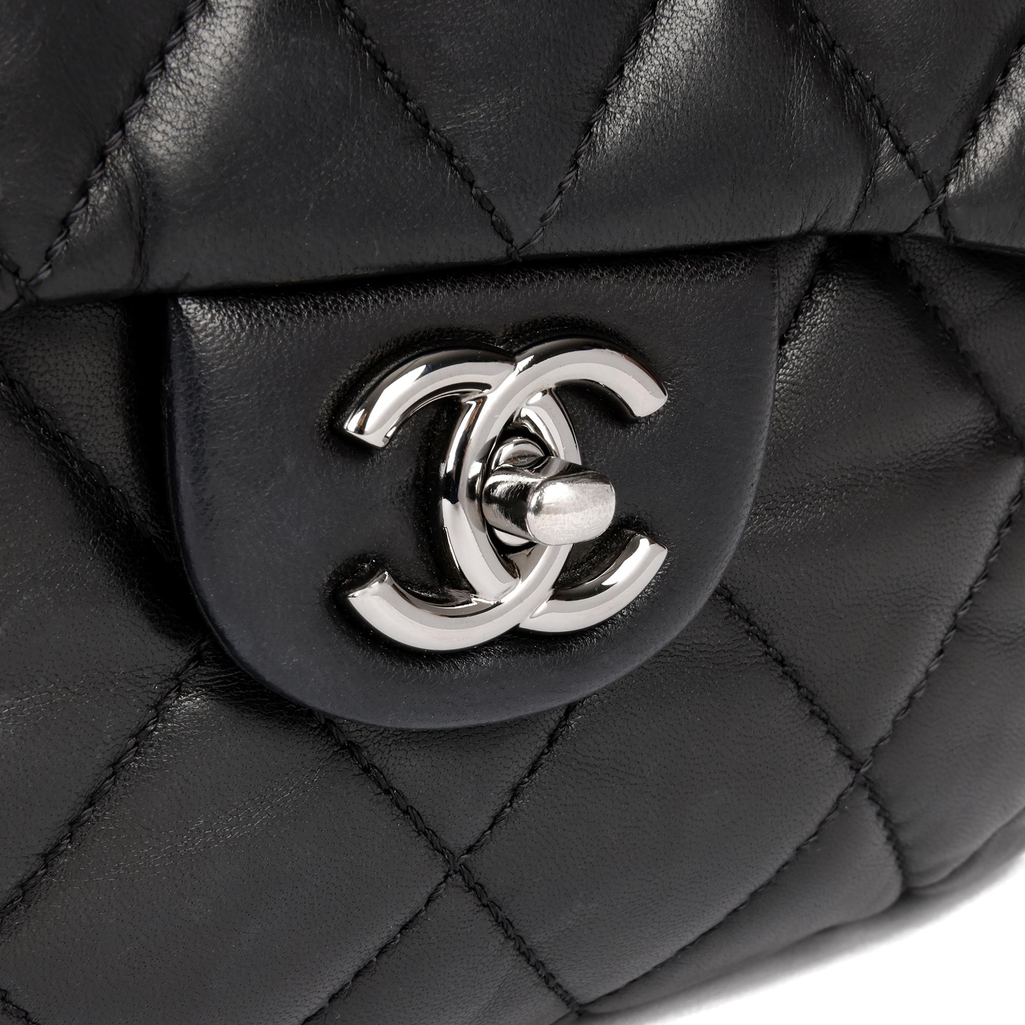 Chanel Black Quilted Lambskin Leather Triple Compartment Classic Single Flap Bag 3