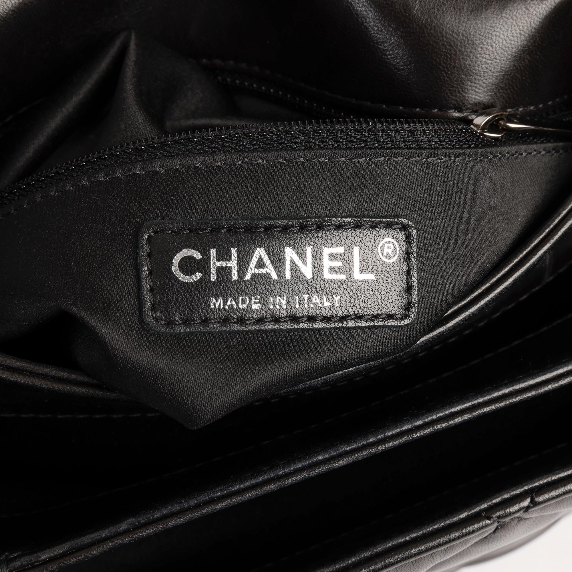 Chanel Black Quilted Lambskin Leather Triple Compartment Classic Single Flap Bag 5