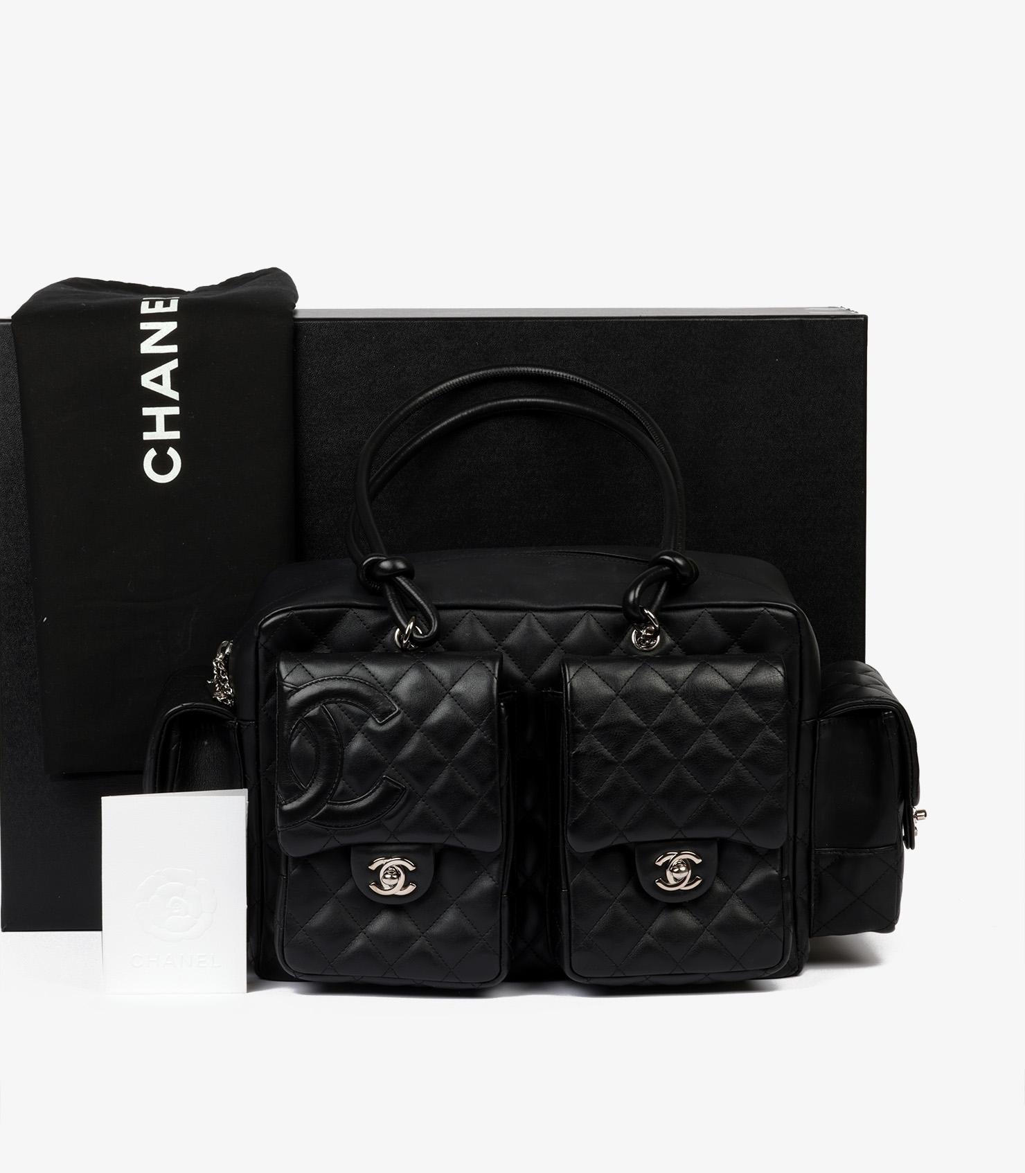 Chanel Black Quilted Lambskin Leather Vintage Cambon Reporter 7
