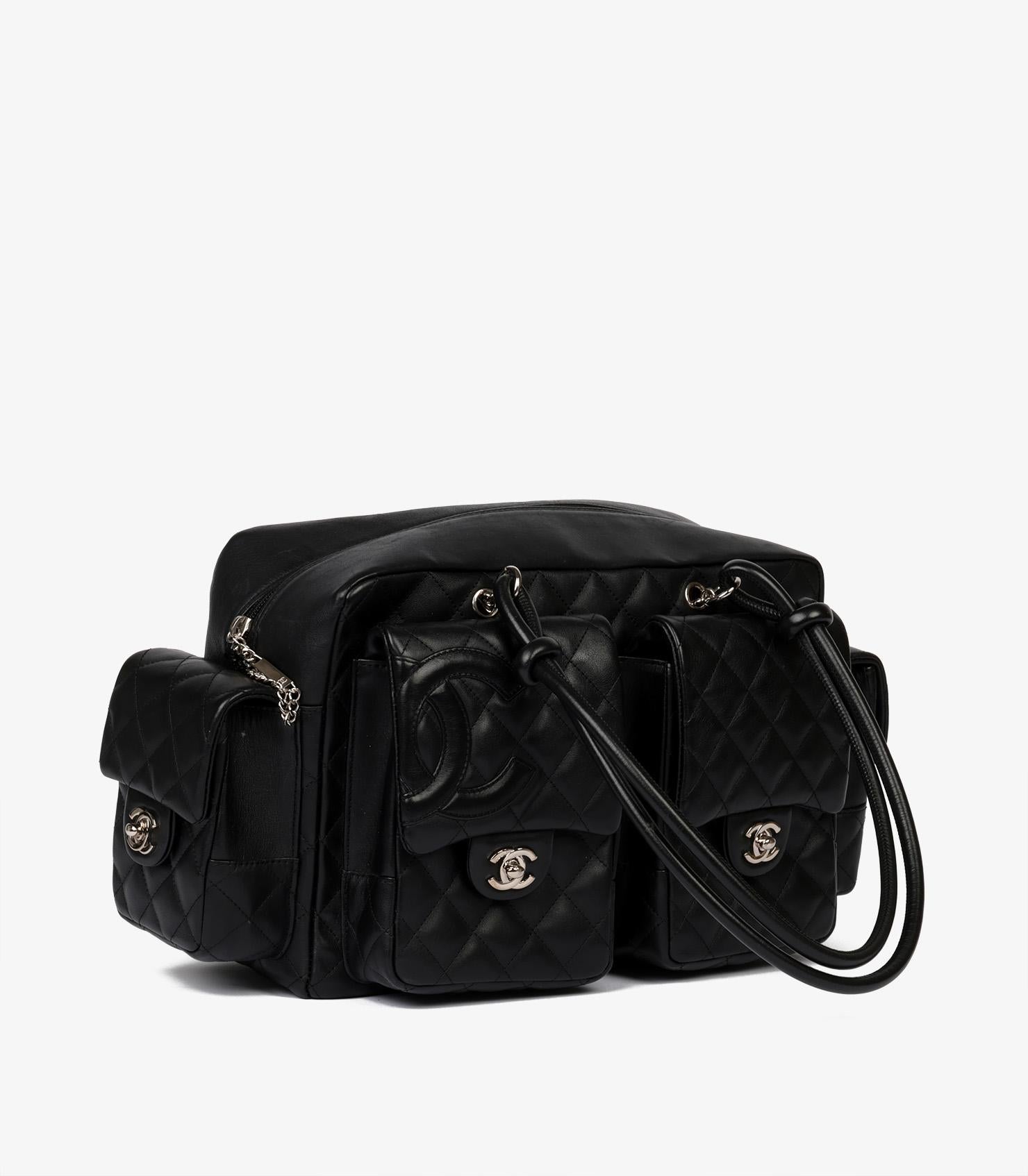 Chanel Black Quilted Lambskin Leather Vintage Cambon Reporter In Excellent Condition In Bishop's Stortford, Hertfordshire