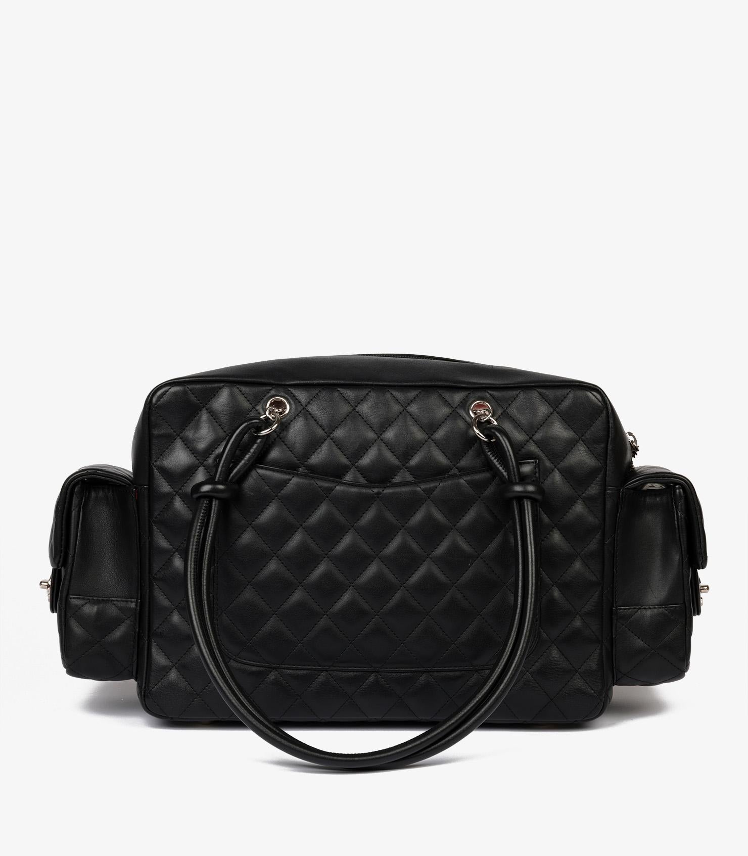 Chanel Black Quilted Lambskin Leather Vintage Cambon Reporter 2