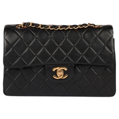 Chanel Black Quilted Lambskin Leather Vintage Small Classic Double Flap Bag Chanel Black Quilted Lambskin Leather Vintage Small Classic Double Flap Bag