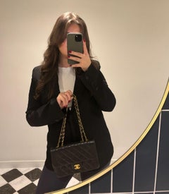 Chanel Black Quilted Lambskin Leather Vintage Small Classic Single Flap Bag