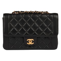 Chanel Black Quilted Lambskin Leather Vintage Small Classic Single Flap Bag