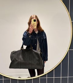 Chanel Black Quilted Lambskin Leather Vintage Timeless Boston 50