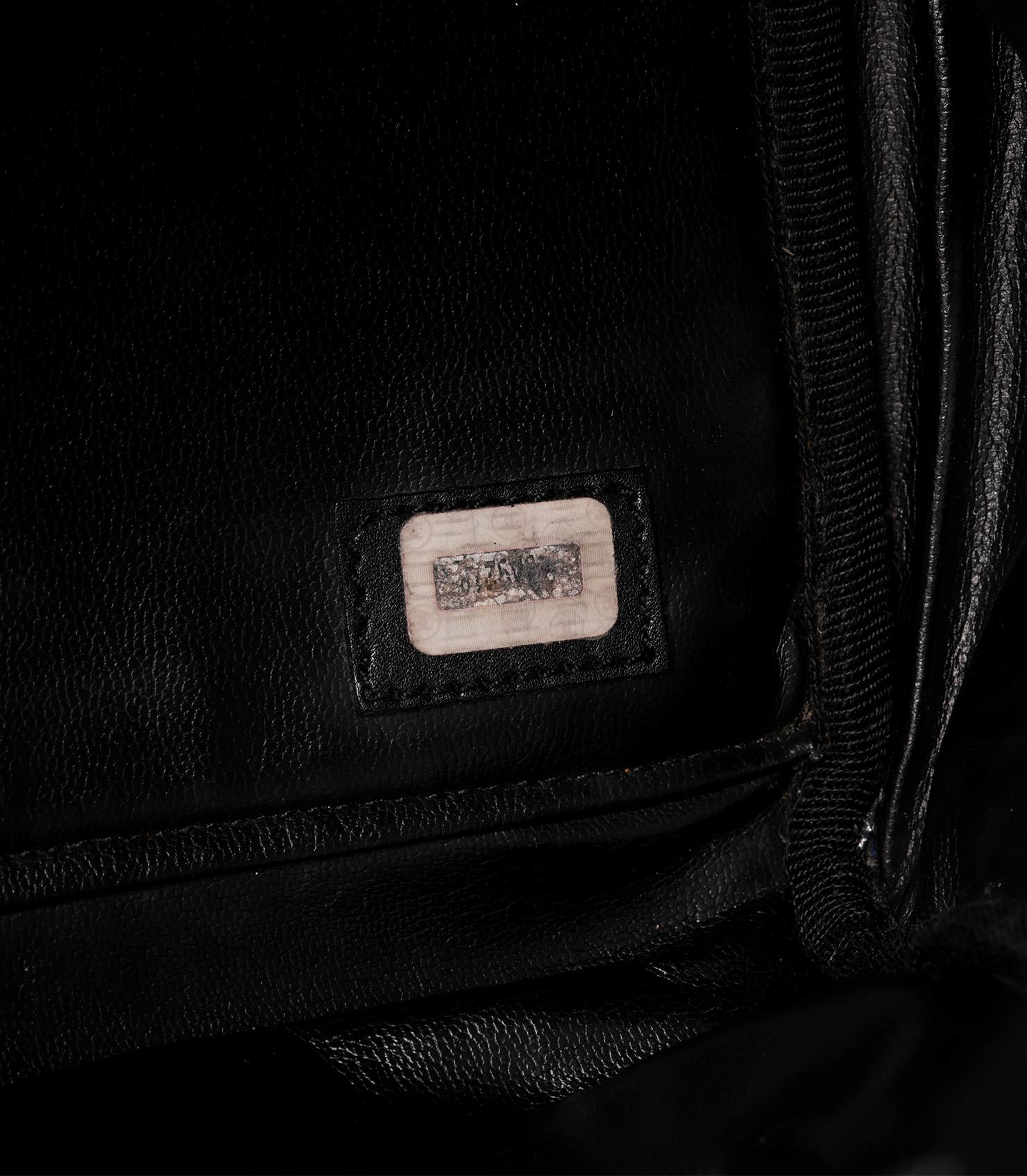 Chanel Black Quilted Lambskin Leather Vintage Timeless Boston 50 For Sale 4