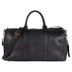 Chanel Black Quilted Lambskin Leather Vintage Timeless Boston 50