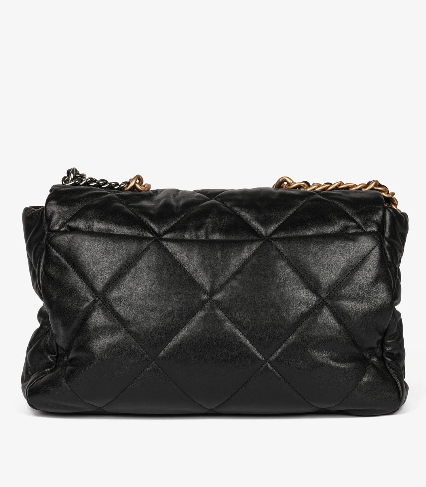 Chanel Black Quilted Lambskin Maxi 19 Flap Bag 6