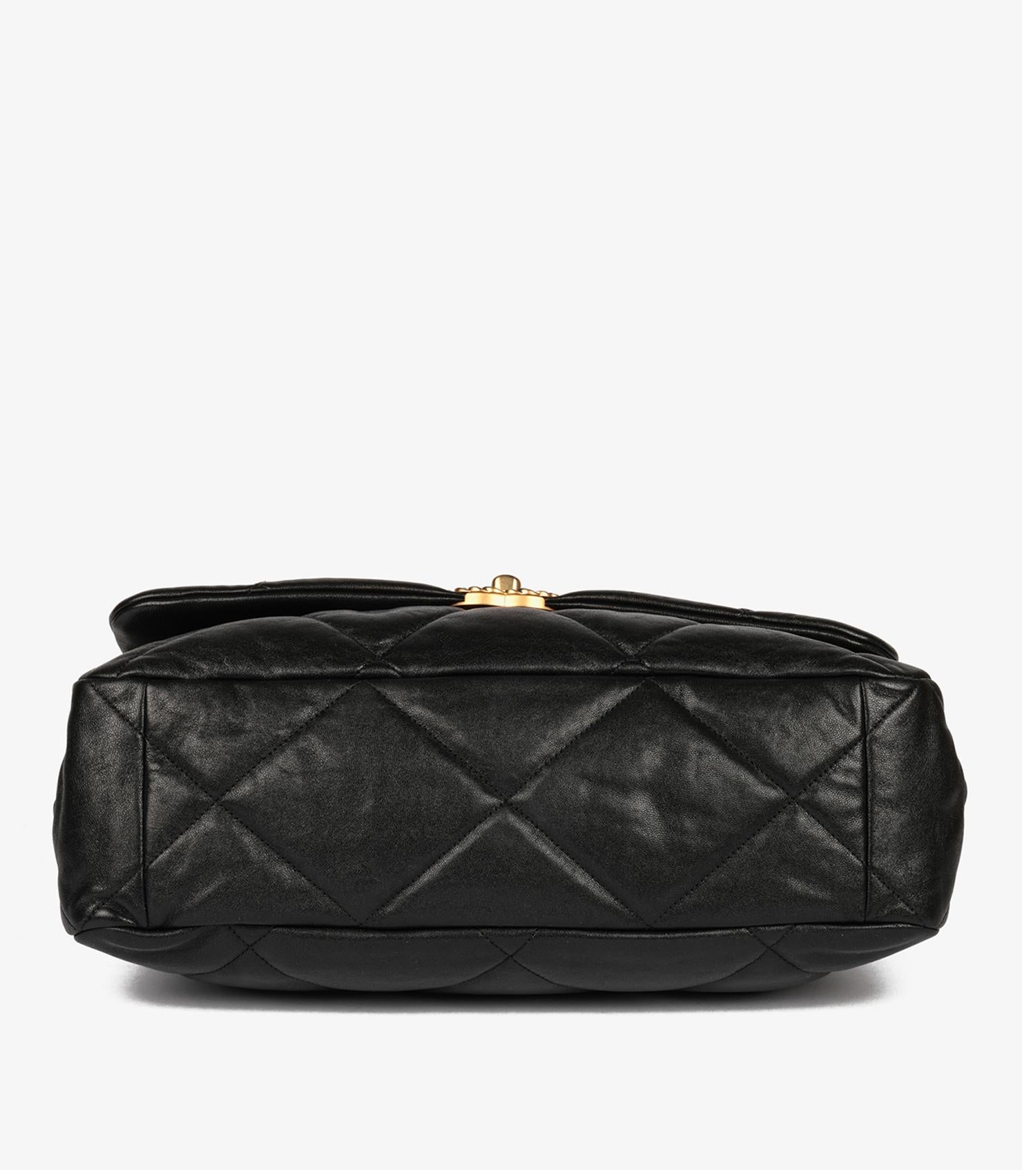 Chanel Black Quilted Lambskin Maxi 19 Flap Bag 7
