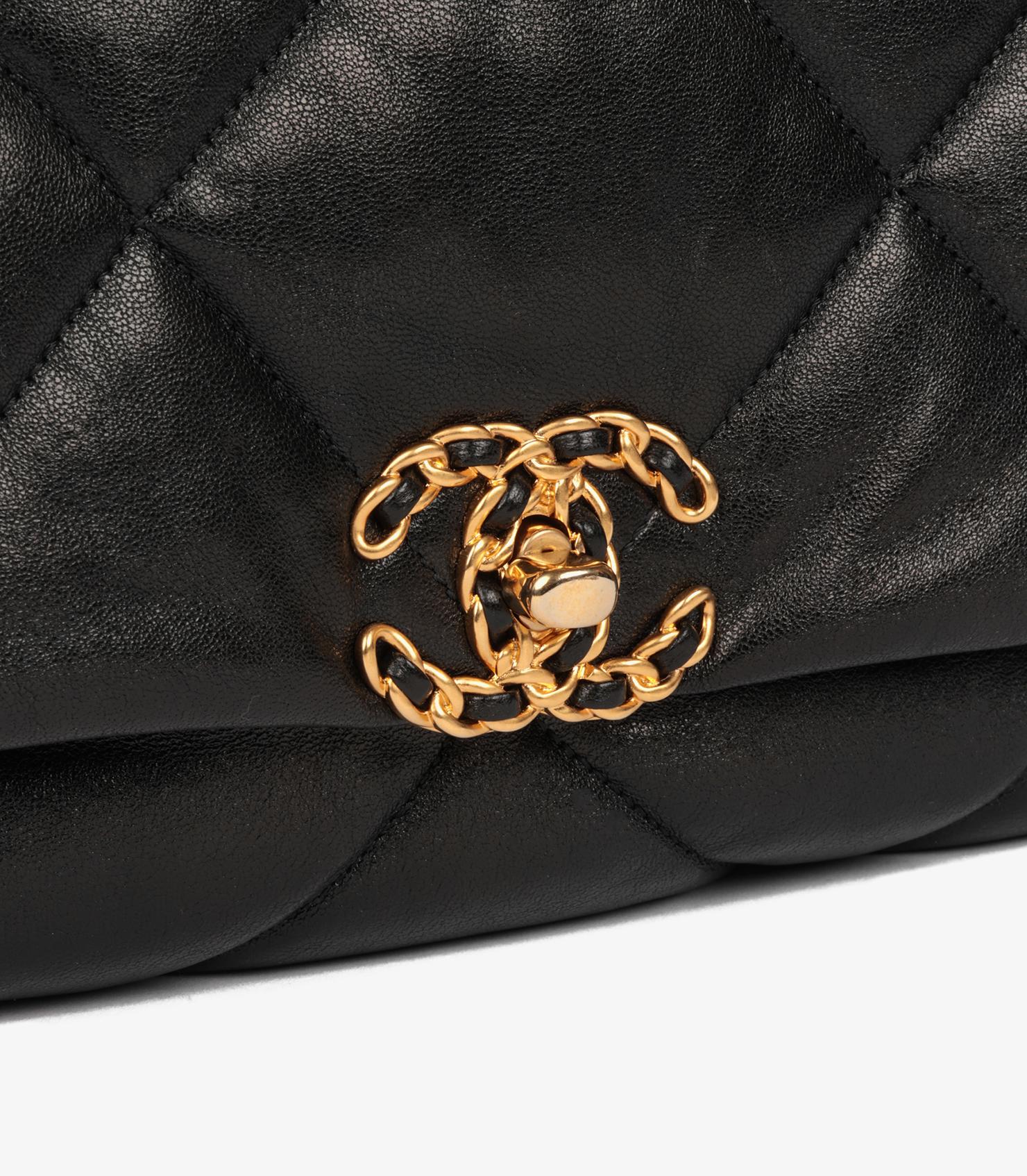Chanel Black Quilted Lambskin Maxi 19 Flap Bag 8