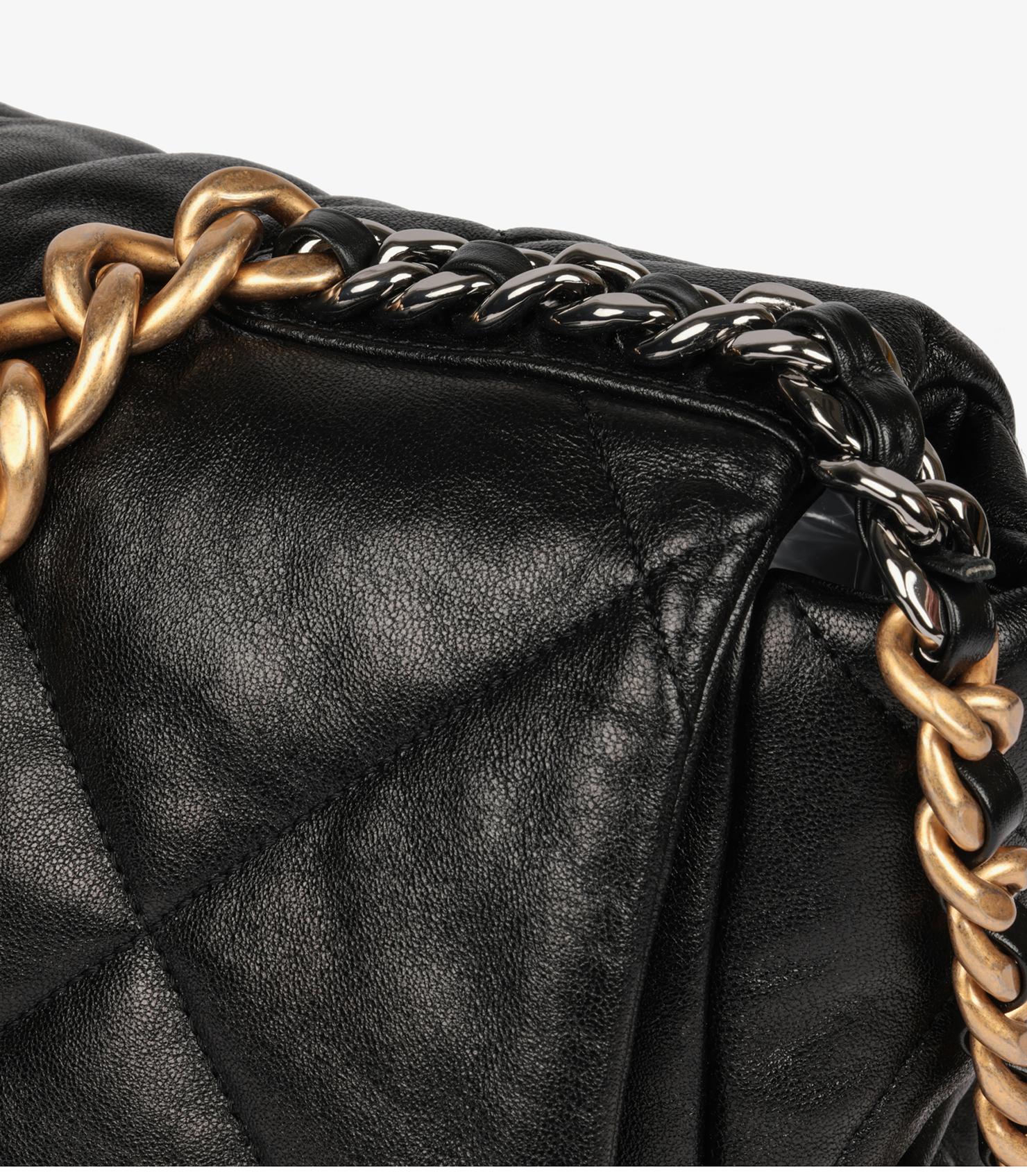 Chanel Black Quilted Lambskin Maxi 19 Flap Bag 9