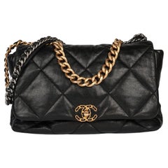 Chanel Black Quilted Lambskin Maxi 19 Flap Bag