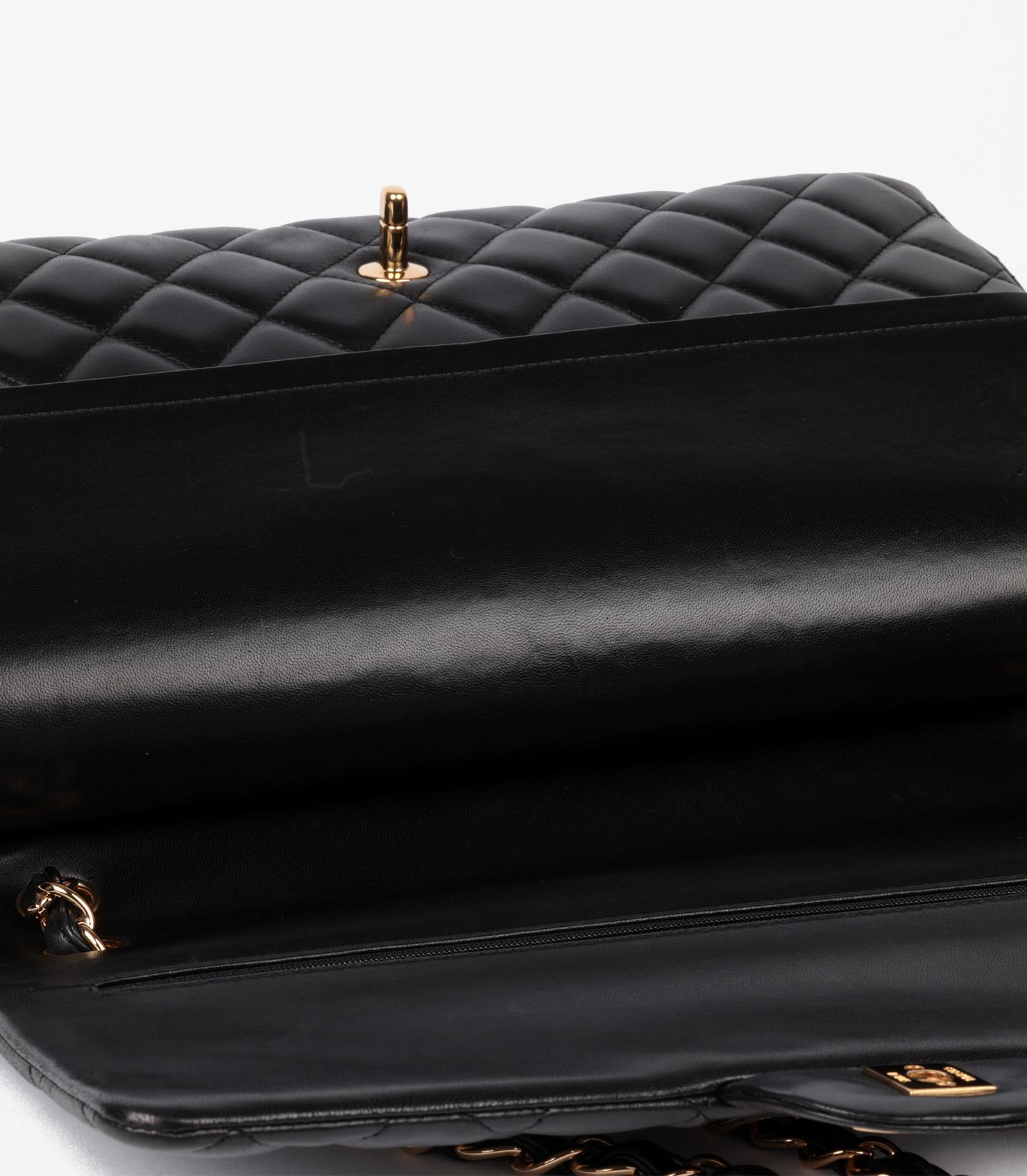 Chanel Black Quilted Lambskin Maxi Classic Double Flap Bag 8