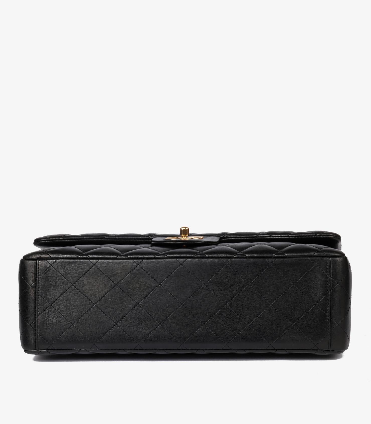 Chanel Black Quilted Lambskin Maxi Classic Double Flap Bag 3