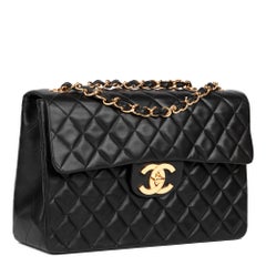 CHANEL Black Quilted Lambskin Maxi Jumbo XL Classic Single Flap Bag