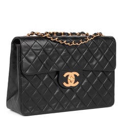 CHANEL Black Quilted Lambskin Maxi Jumbo XL Classic Single Flap Bag