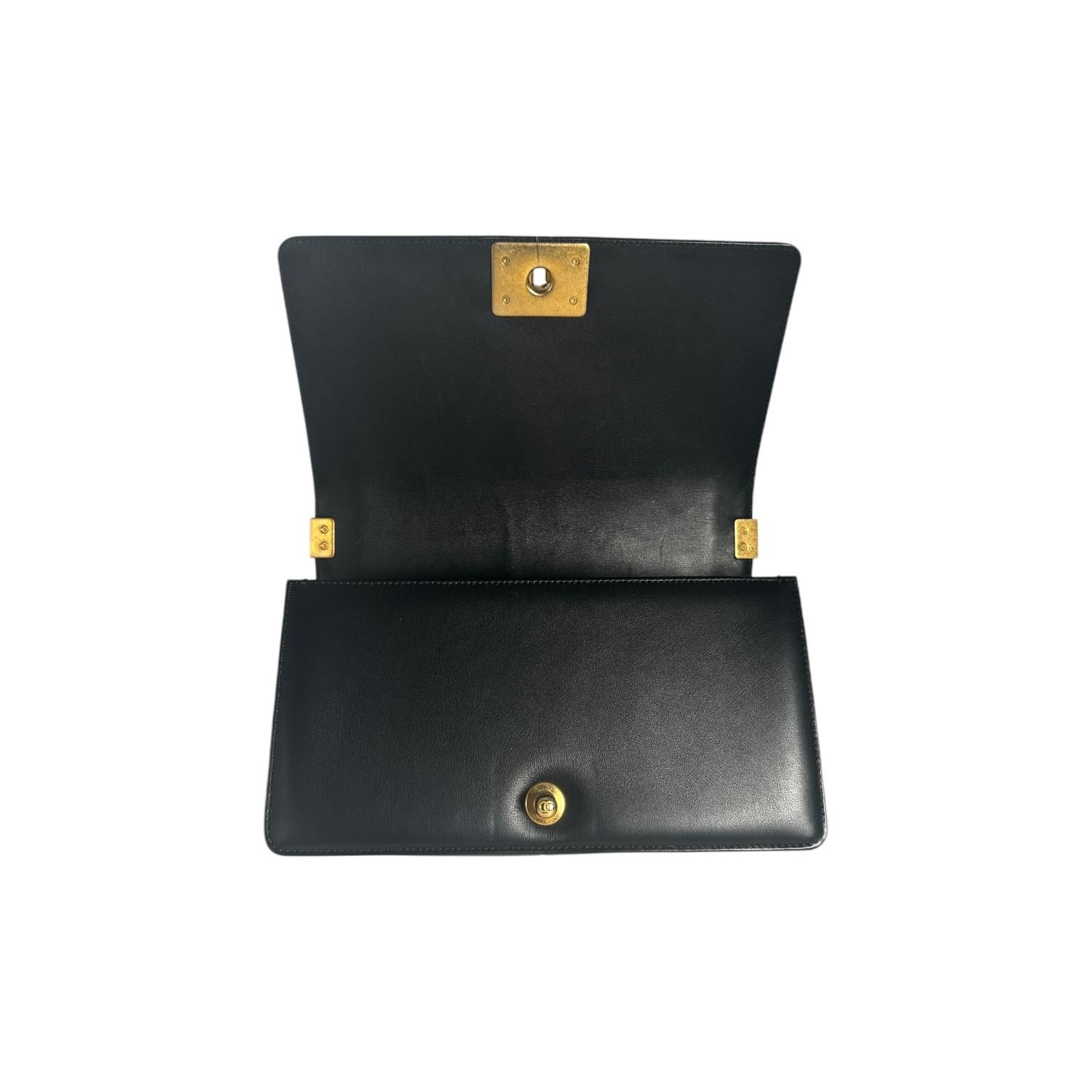 Chanel Black Quilted Lambskin Medium Boy Bag 2