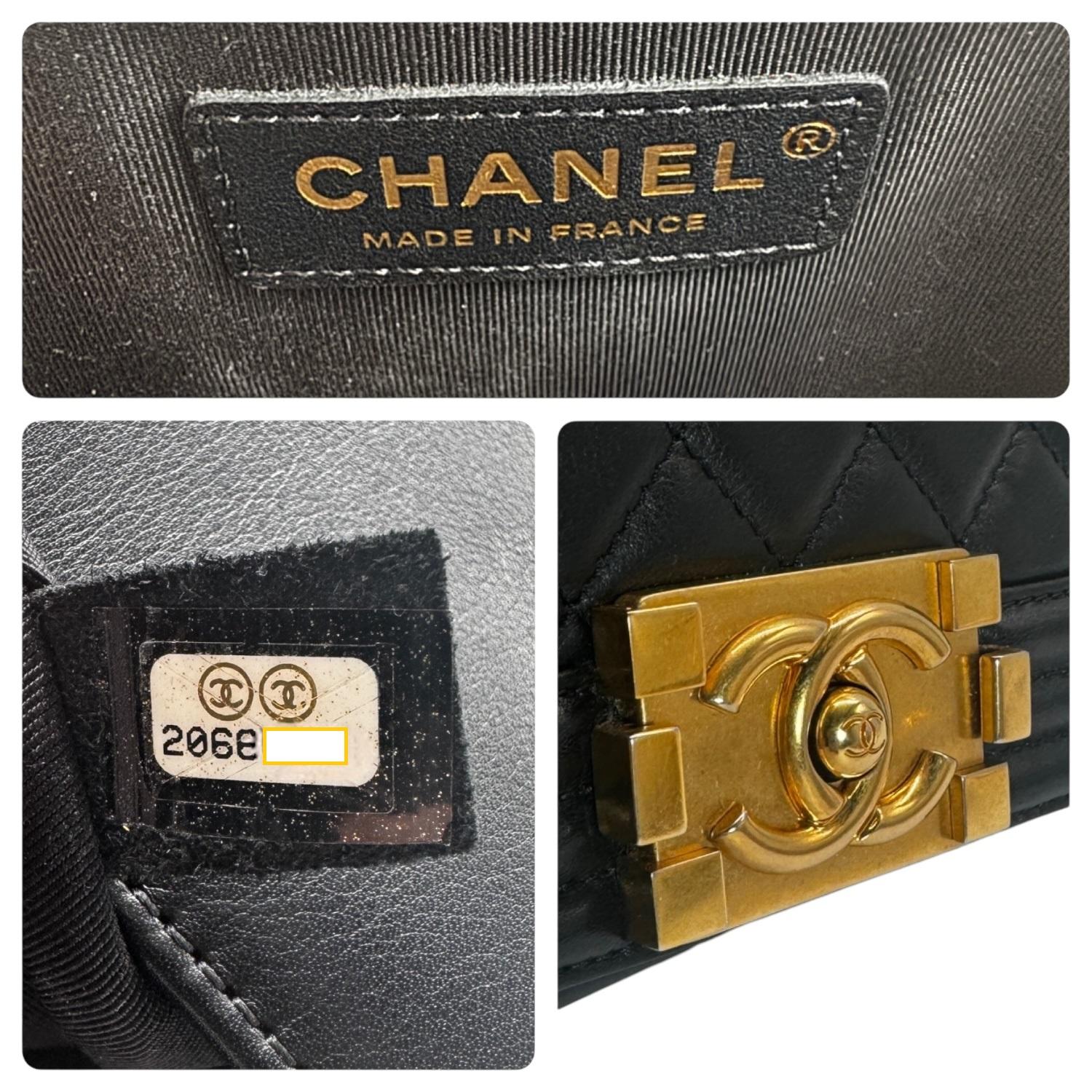 Chanel Black Quilted Lambskin Medium Boy Bag 4