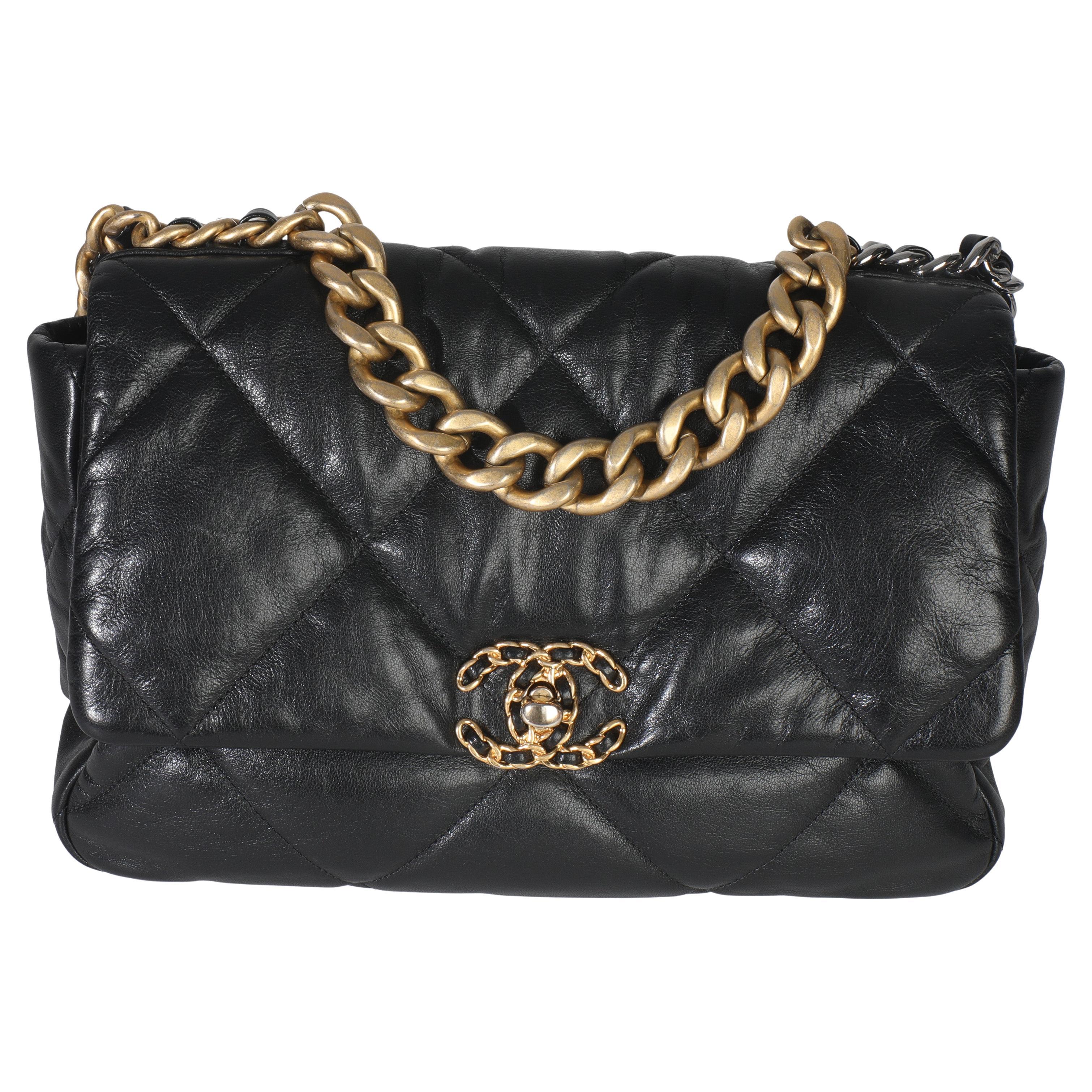 Chanel Black Quilted Lambskin Medium Chanel 19 Flap Bag