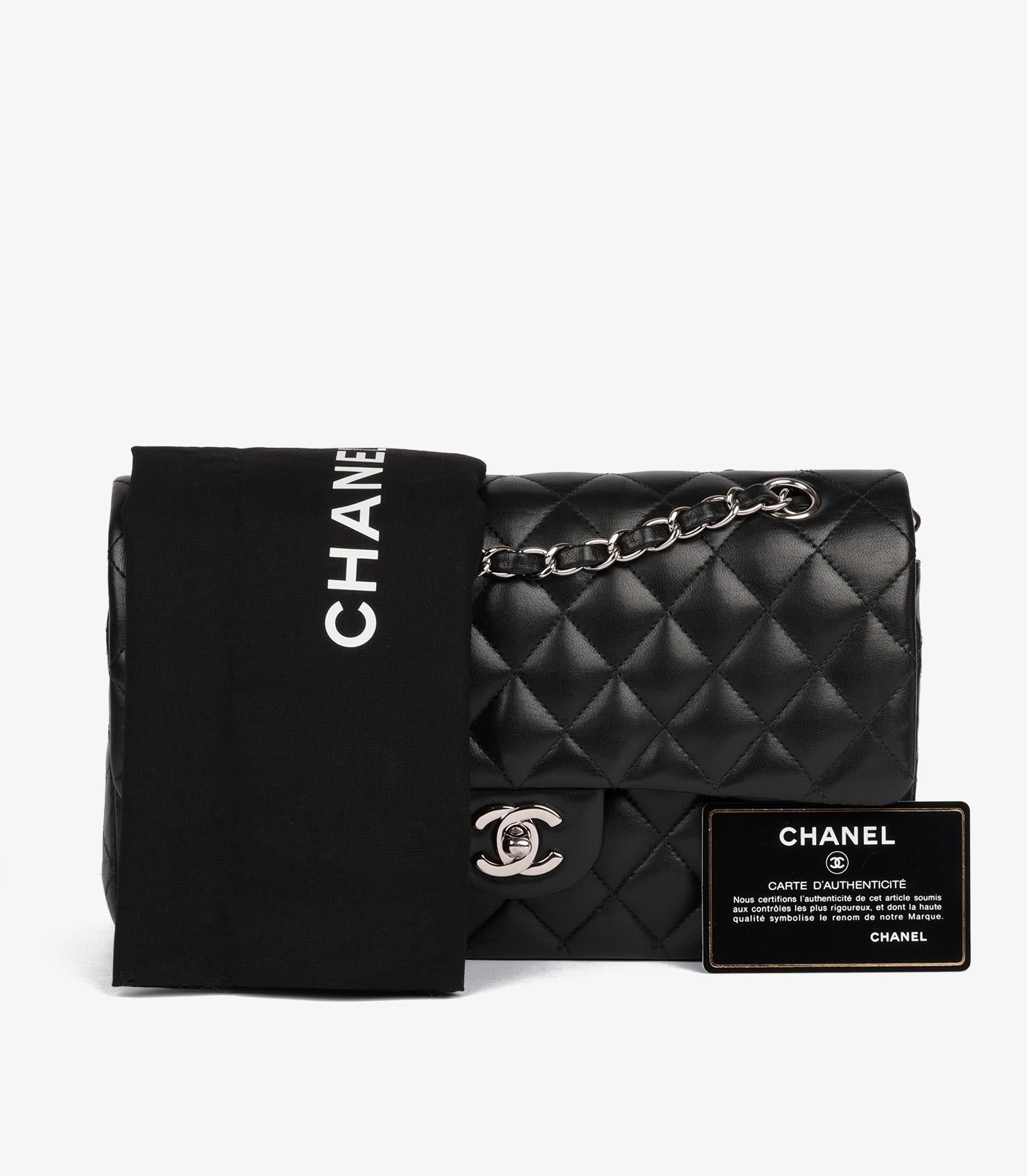 Chanel Black Quilted Lambskin Medium Classic Double Flap Bag 7