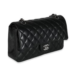 Chanel Black Quilted Lambskin Medium Classic Double Flap Bag