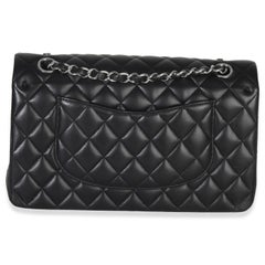 Chanel Black Quilted Lambskin Medium Classic Double Flap Bag