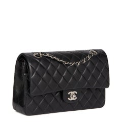 CHANEL Black Quilted Lambskin Medium Classic Double Flap Bag