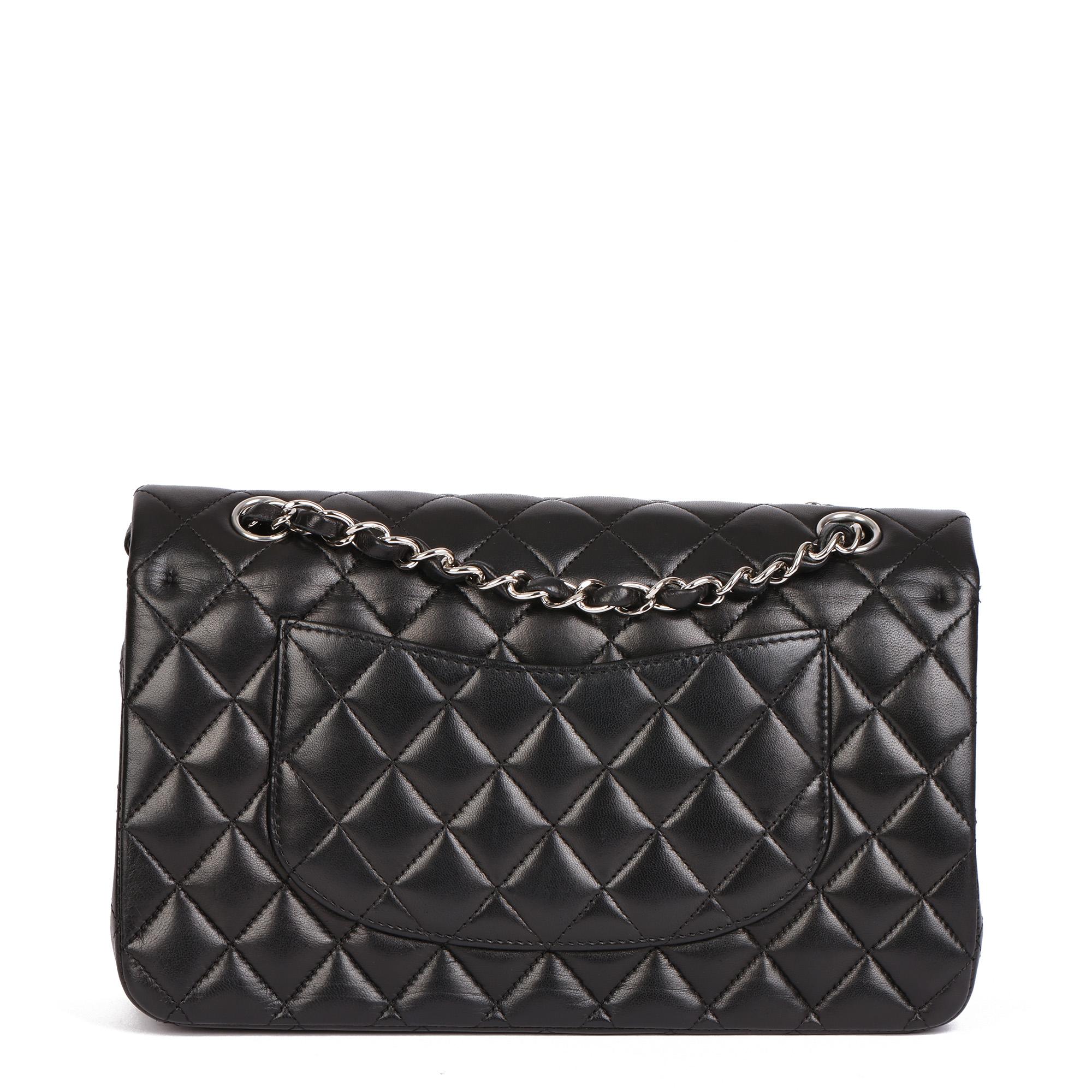 CHANEL Black Quilted Lambskin Medium Classic Double Flap Bag 1