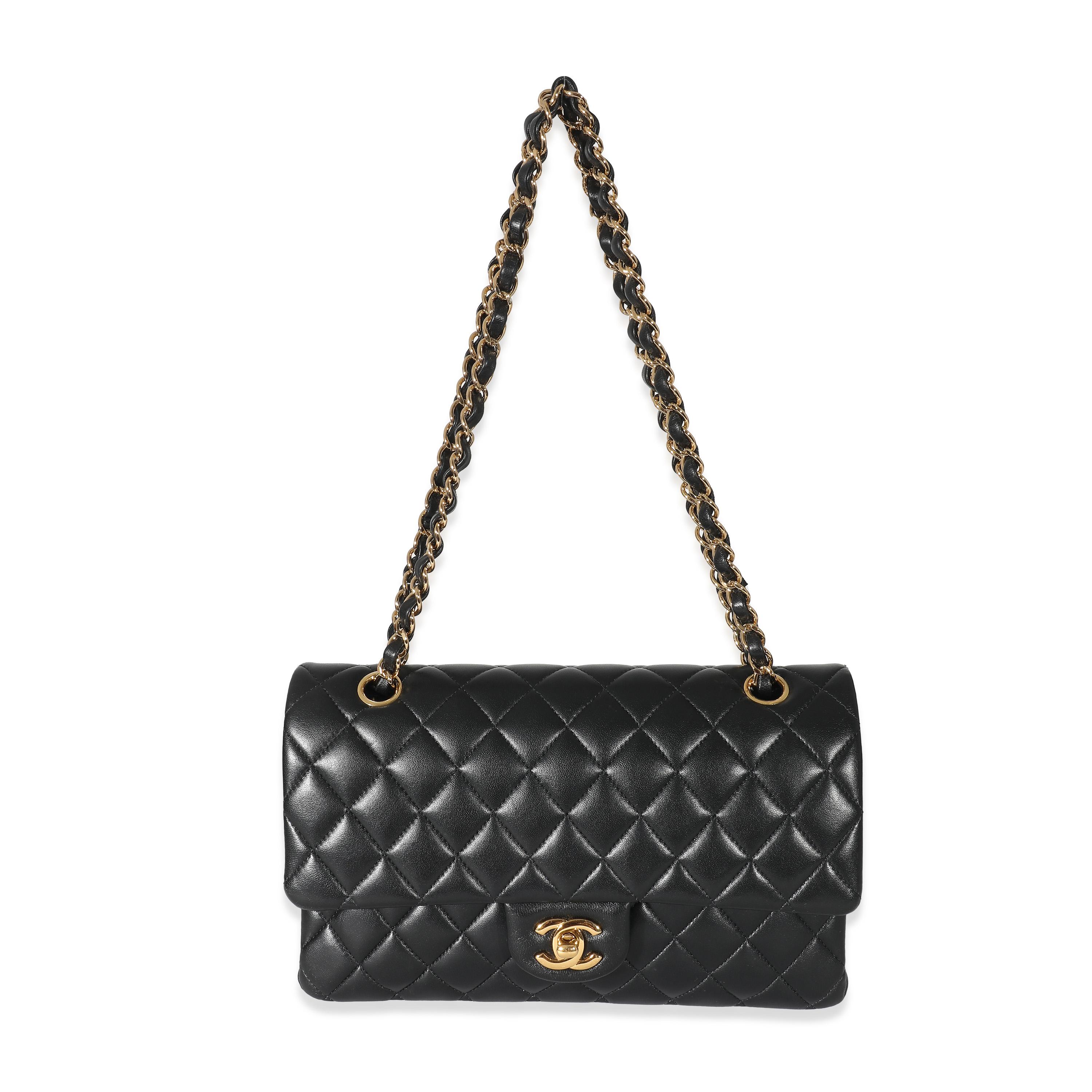 Chanel Black Quilted Lambskin Medium Classic Double Flap Bag 2
