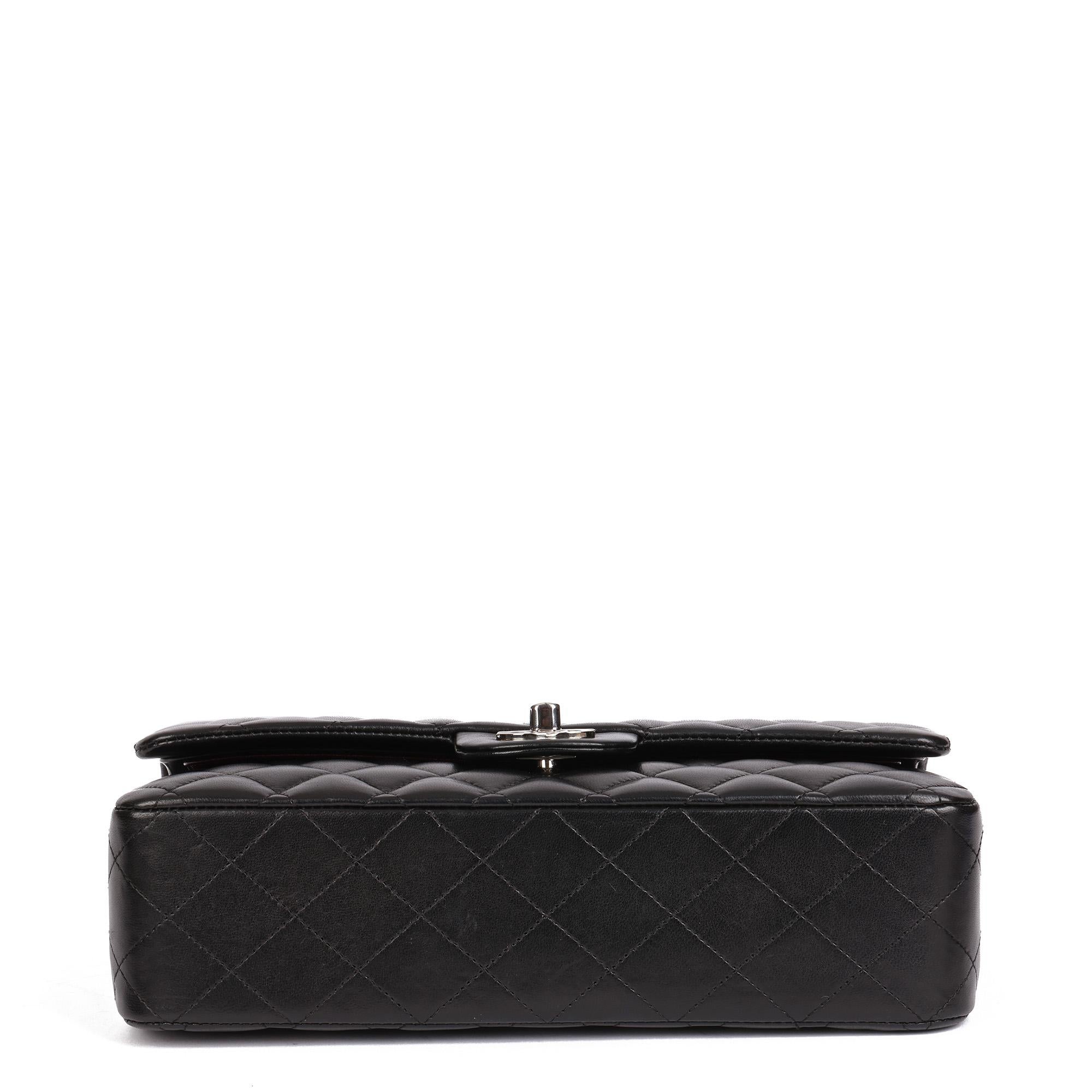 CHANEL Black Quilted Lambskin Medium Classic Double Flap Bag 2