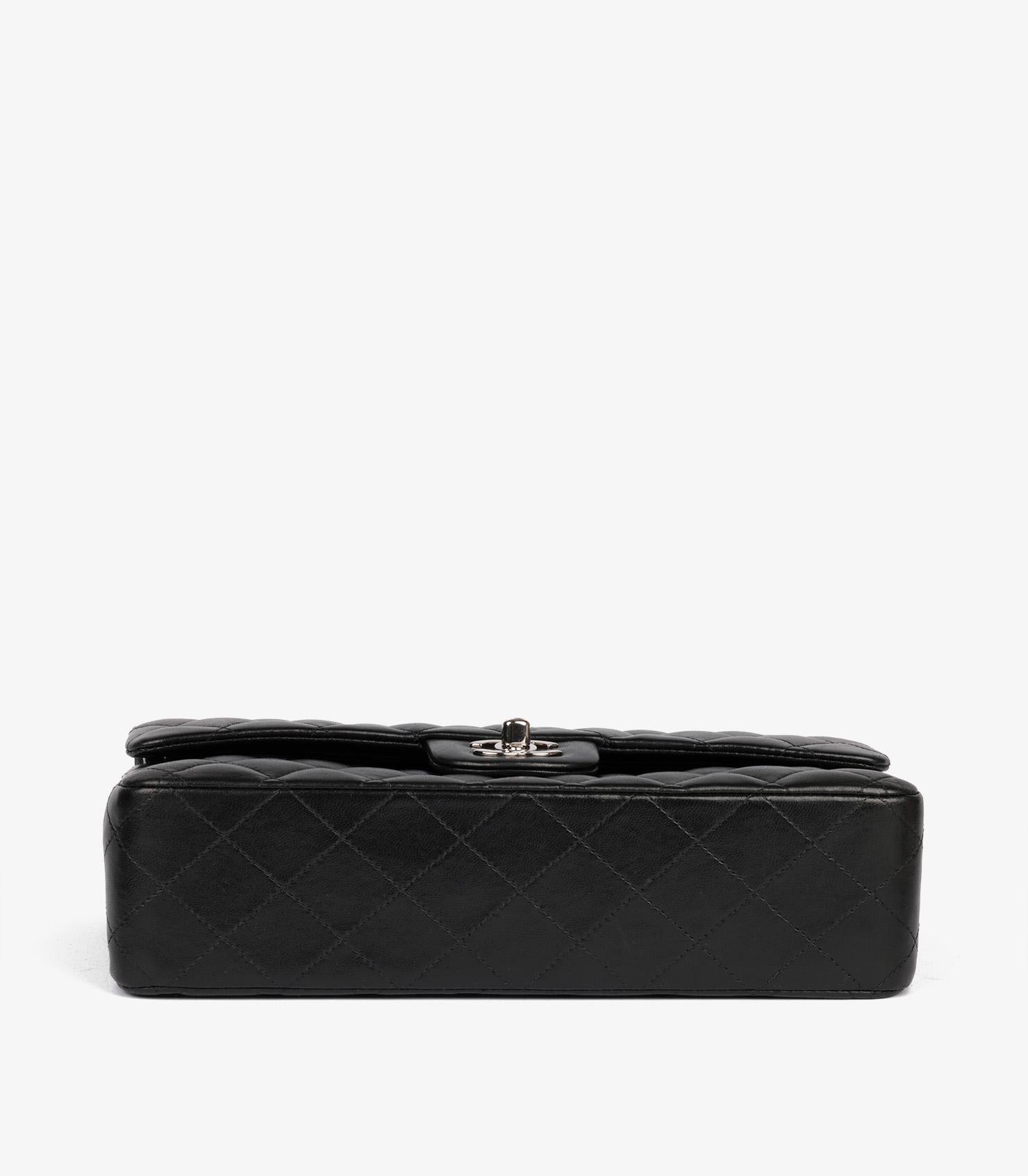 Chanel Black Quilted Lambskin Medium Classic Double Flap Bag 2