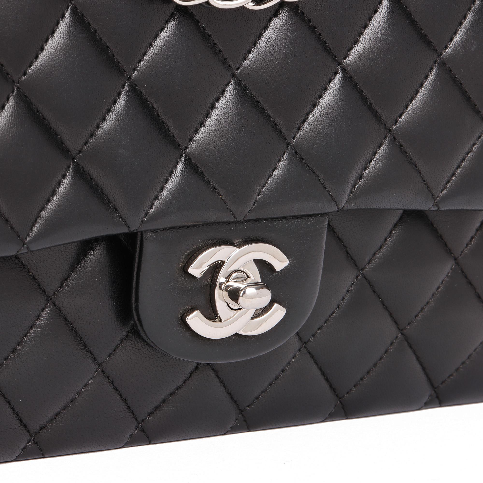 CHANEL Black Quilted Lambskin Medium Classic Double Flap Bag 3