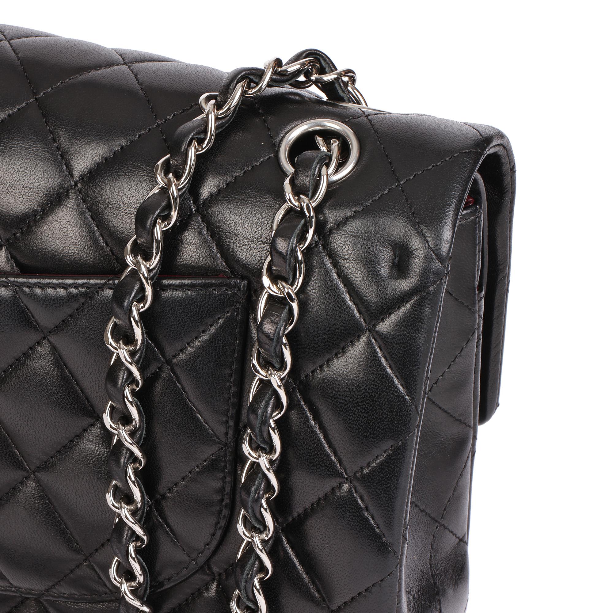 CHANEL Black Quilted Lambskin Medium Classic Double Flap Bag 4