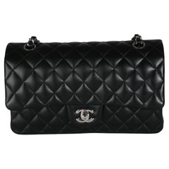 Chanel Black Quilted Lambskin Medium Classic Double Flap Bag