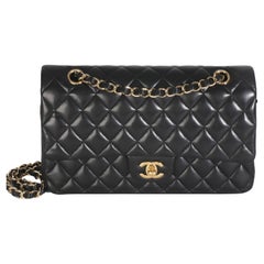 Chanel Black Quilted Lambskin Medium Classic Double Flap Bag