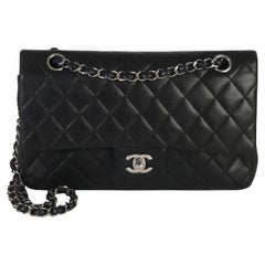 Chanel Black Quilted Lambskin Medium Classic Double Flap Bag