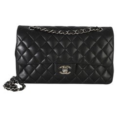 Chanel Black Quilted Lambskin Medium Classic Double Flap Bag