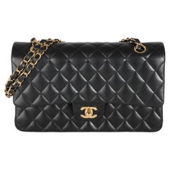 Chanel Black Quilted Lambskin Medium Classic Double Flap Bag