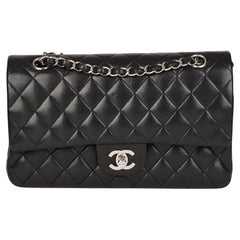 CHANEL Black Quilted Lambskin Medium Classic Double Flap Bag