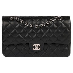 Chanel Black Quilted Lambskin Medium Classic Double Flap Bag