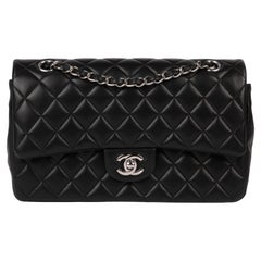 Chanel Black Quilted Lambskin Medium Classic Double Flap Bag