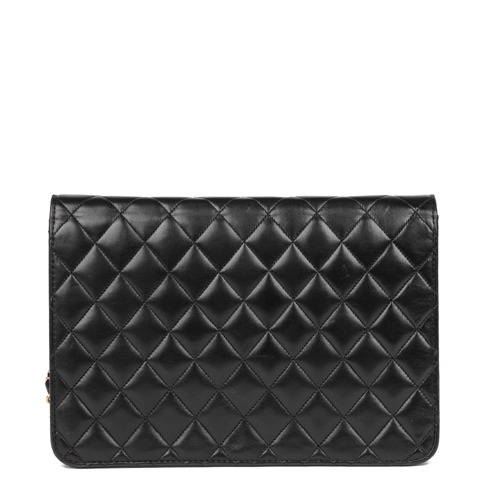 CHANEL Black Quilted Lambskin Medium Classic Single Flap Bag at 1stDibs