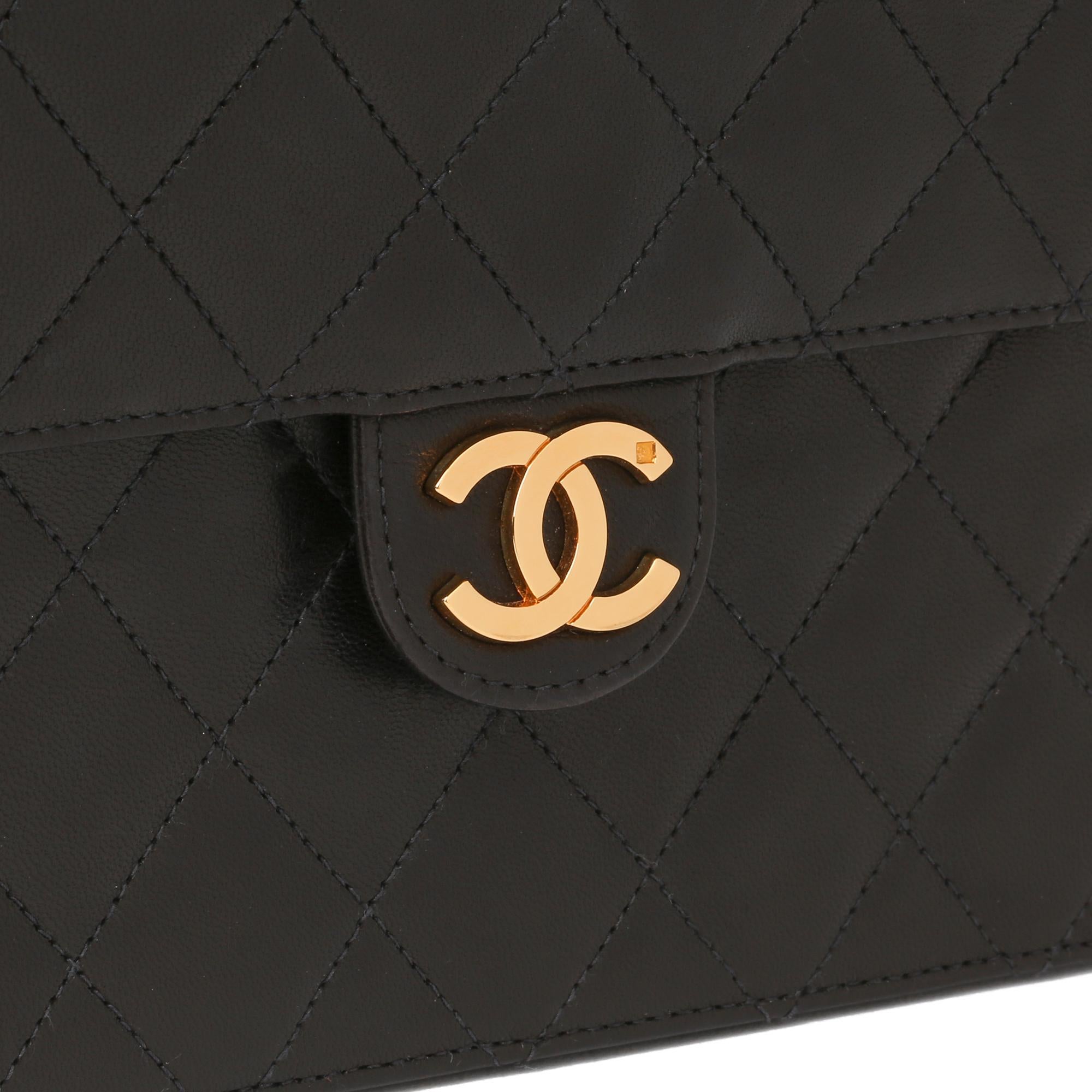 Chanel Black Quilted Lambskin Medium Classic Single Flap Bag 2