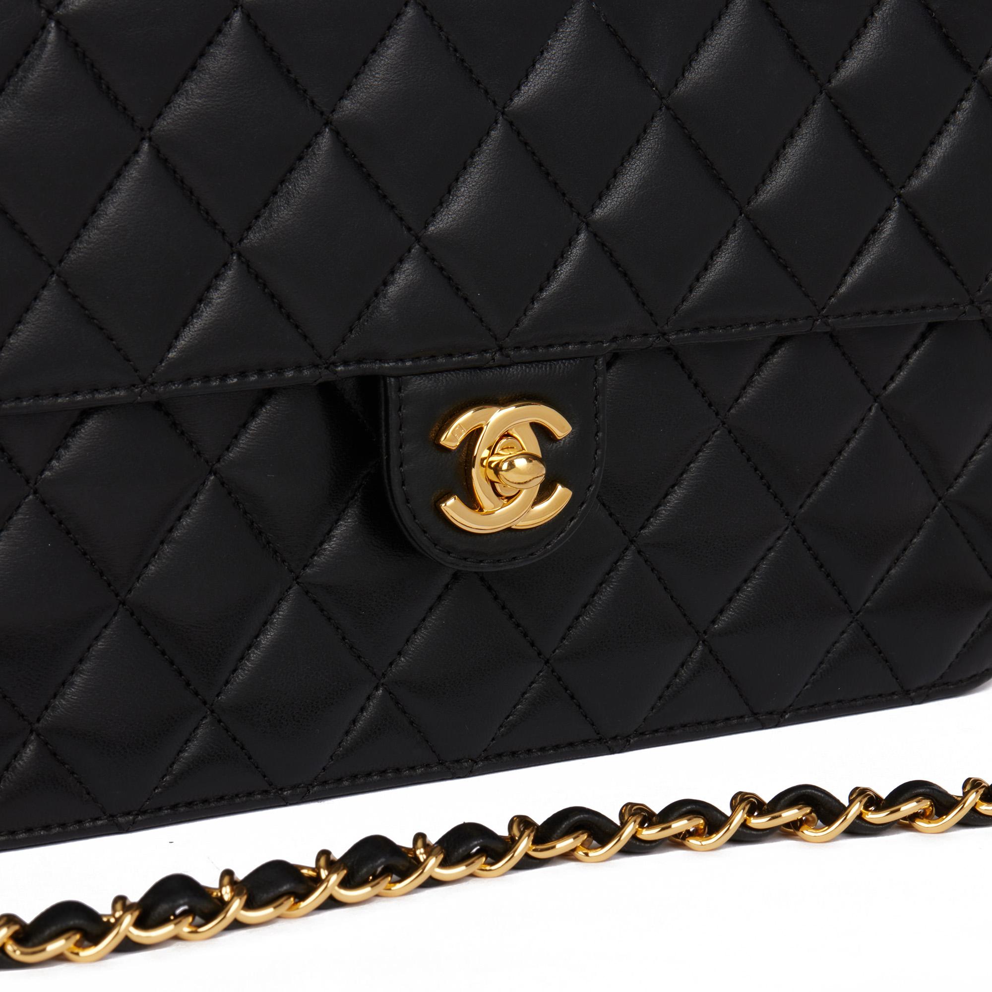 CHANEL Black Quilted Lambskin Medium Classic Single Flap Bag 3