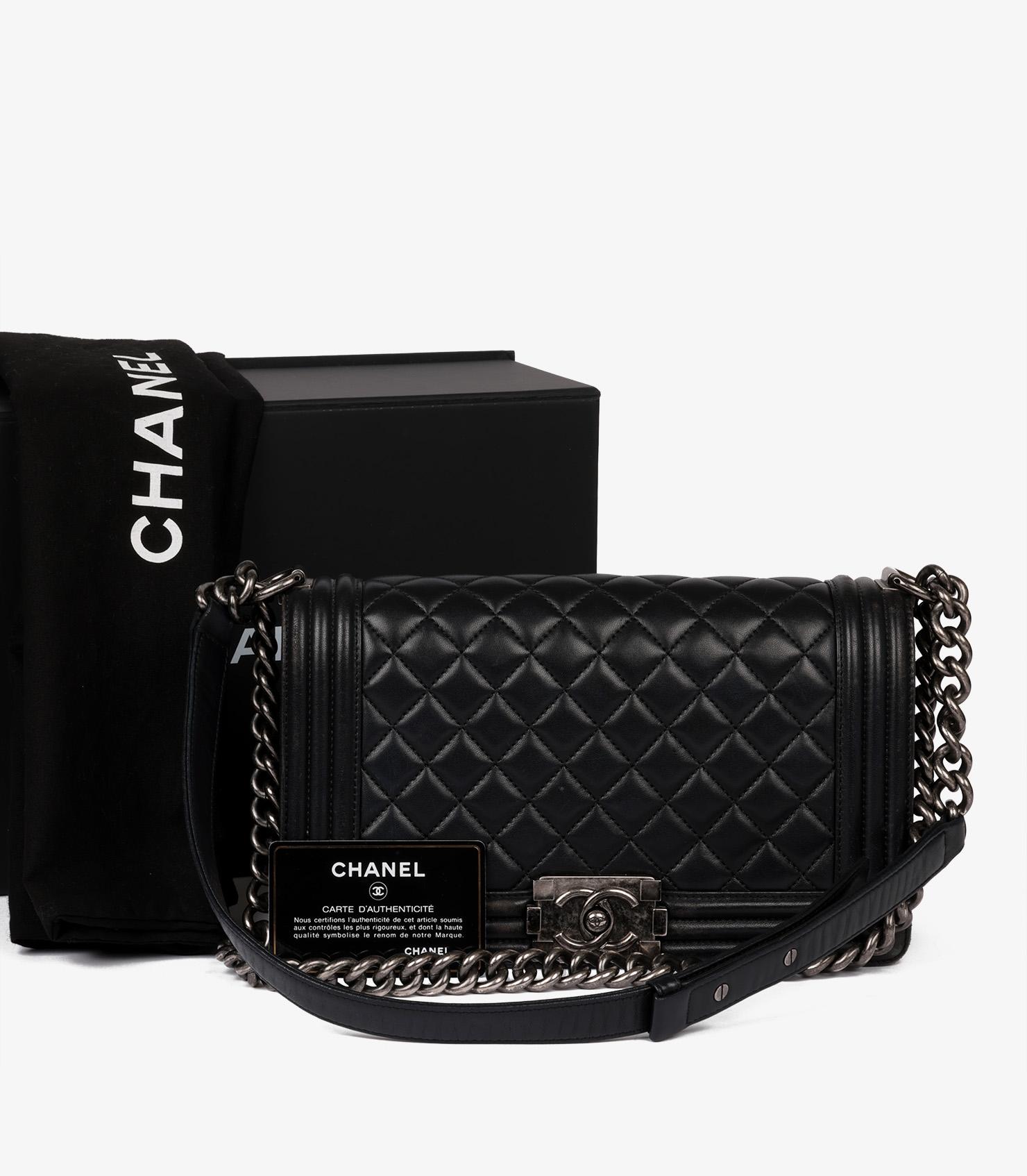 Chanel Black Quilted Lambskin Medium Le Boy Bag 6