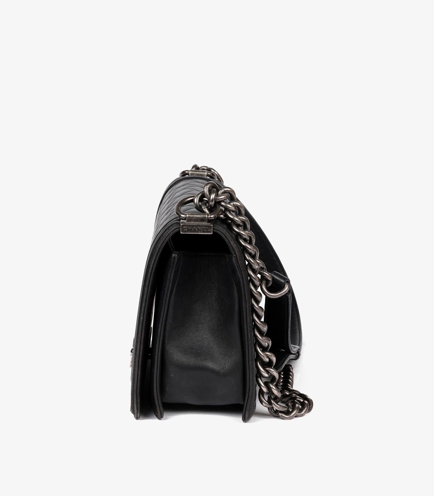 Women's or Men's Chanel Black Quilted Lambskin Medium Le Boy Bag