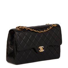 CHANEL Black Quilted Lambskin Medium Paris-Limited Classic Double Flap Bag