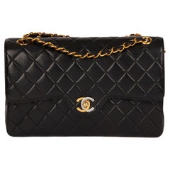 CHANEL Black Quilted Lambskin Medium Paris-Limited Classic Double Flap Bag